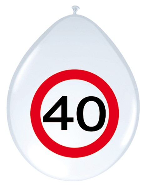 8 Verkehrsschild 40 Luftballons 30cm