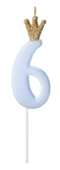 Birthday King Zahl 6 Tortenkerze 9,5cm