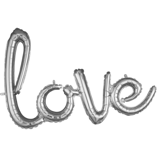 Silberner Love Schriftzug 78 x 53cm