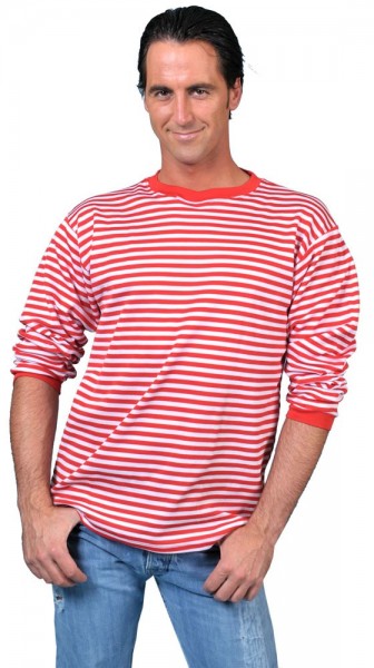 Walter Langarm Ringelshirt Rot-Weiß