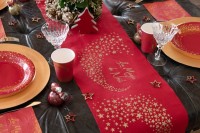 Roter La magie de Noël Sternchen Tischläufer 98cm