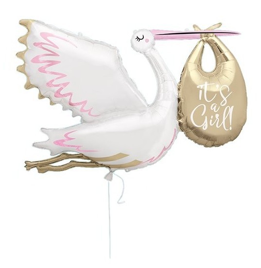 Storch Folienballon Its a Girl 1,57m