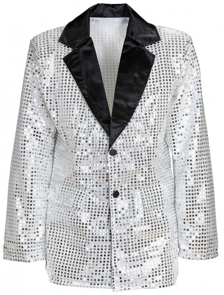 Silbernes Pailletten Jackett Swing Stil