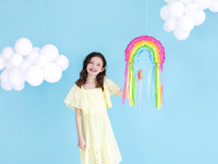 Vorschau: Fransen Regenbogen Zieh-Piñata 30cm