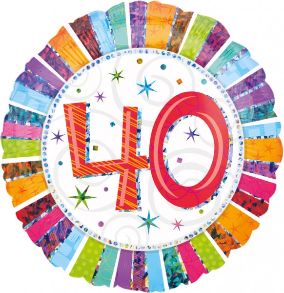 Colourful 40th Birthday Ballon 45cm