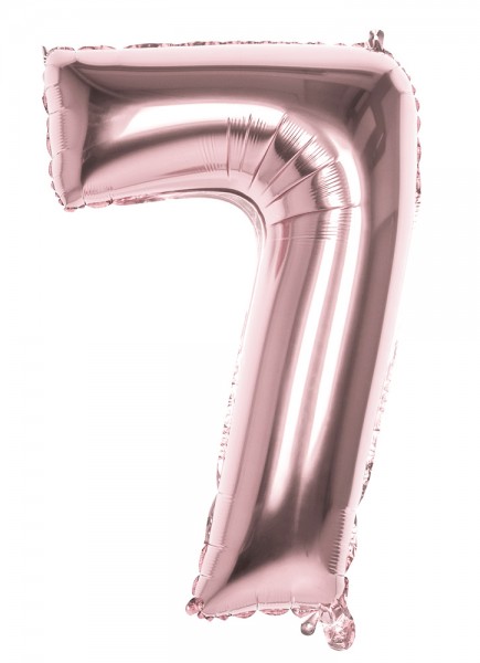 Roségoldener Zahl 7 Folienballon 86cm