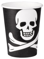 10 Piratenparty Totenkopf Pappbecher 210ml