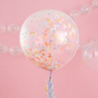 3 Pastell Regenbogen XL Ballons 91cm