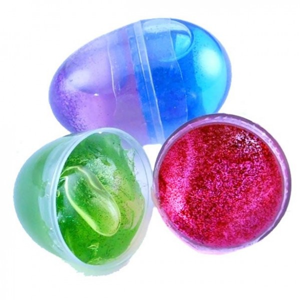 1 glitzerndes Knetgummi Ei Mitgebsel