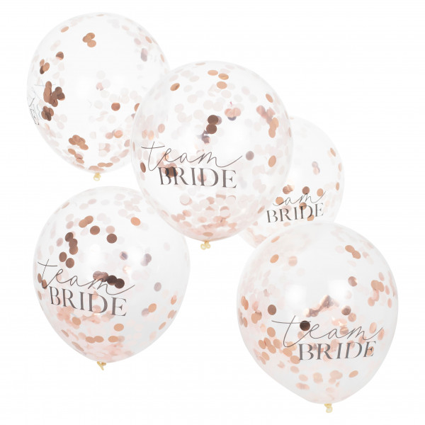 5 JGA Night Team Bride Konfettiballons 30cm