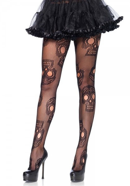 Tag Der Toten Plus Size Netzstrumpfhose
