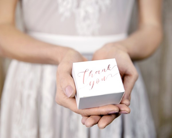 10 Thank you Geschenkboxen roségold
