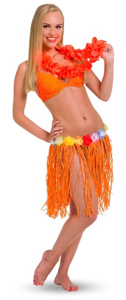 Hawaii Rock Oranje mit bunten Blumen