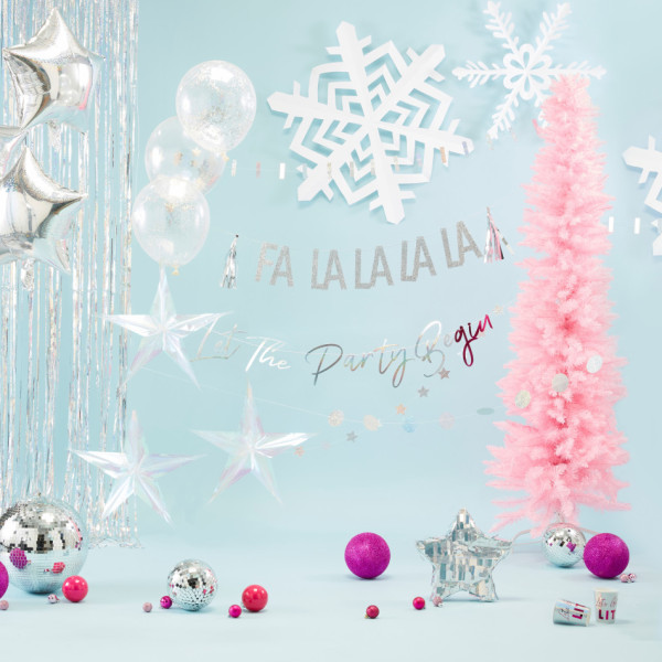 Fa La La silber-glitzernde Girlande 3