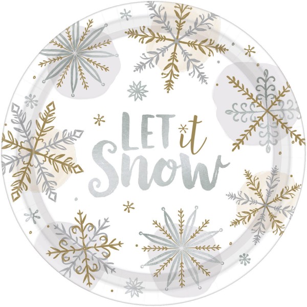 8 Let it snow Pappteller 26cm