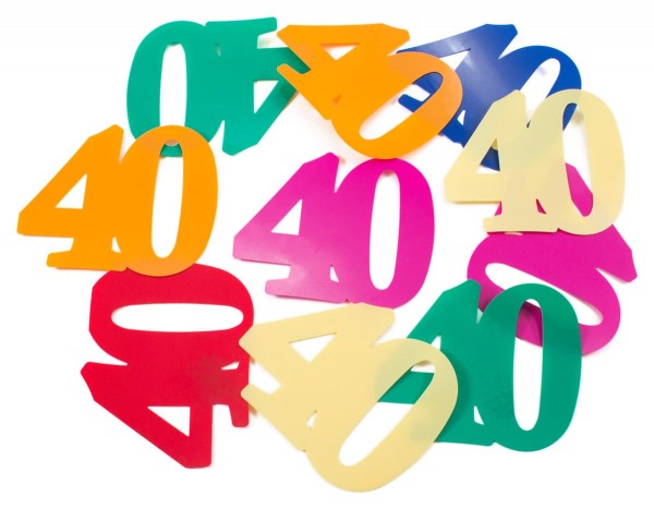 Streudeko XL Zahl 40 bunt