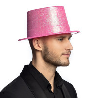 Vorschau: Fucsia Glitzer Hut In Neon Pink