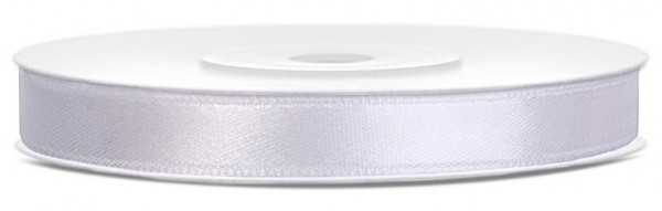 25m Satin Geschenkband weiß 6mm
