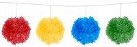 Pompongirlande 4-Farben 3m