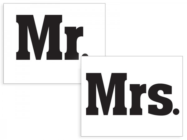 2 Schuhsticker Mr & Mrs