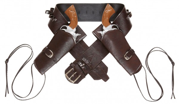Brauner Doppel-Pistolenhalter Im Western Look