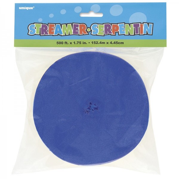 Krepppapier Luftschlange Fiesta Royalblau 24,6m 2