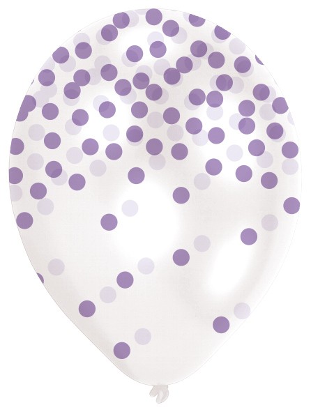 6 Luftballons Bunter Konfettiregen 27.5 cm 3
