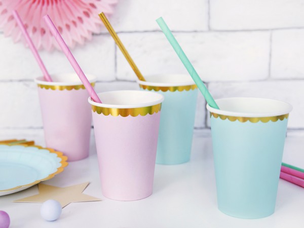 6 Candy Party Pappbecher hellrosa 220ml 5