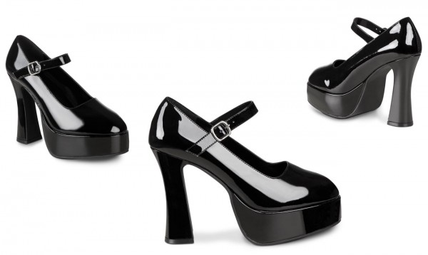 Schwarze Plateau Pumps