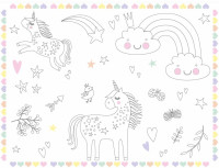 6 Glady Unicorn Tischsets zum Ausmalen