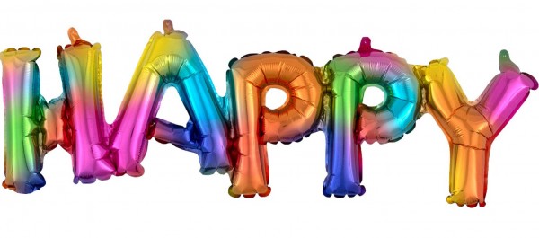 Bunter Happy Folienballon 76 x 25cm