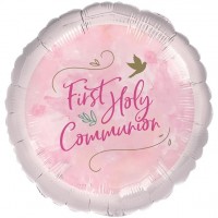 Erstkommunion Folienballon rosa 46cm