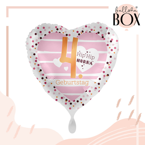 Balloha Geschenkbox DIY 4. Geburtstag Hearts XL