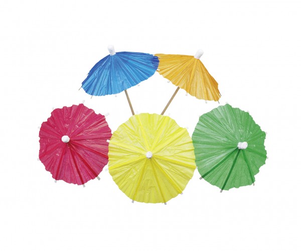 8 Holiday Island Papier Schirmchen Bunt 10cm