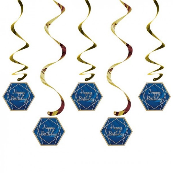 5 Luxurious Happy Birthday Spiralhänger