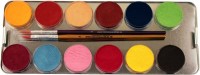Make-Up Palette Mit 24 Farben Und 3 Pinseln