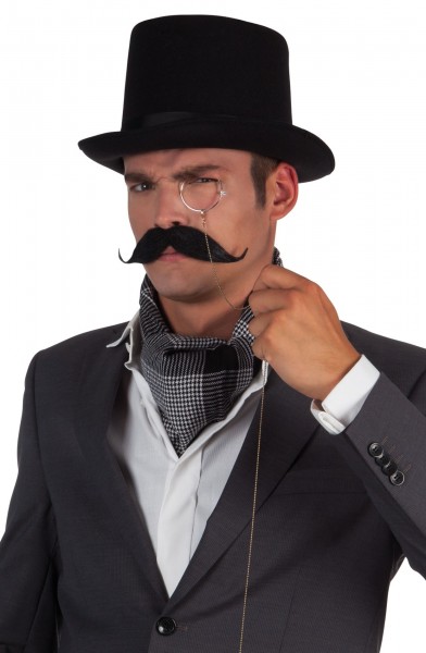 Stilvoll Gezwirbelter Oberlippenbart Schwarz 2