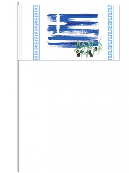 10 Griechenland Papier-Fahnen 39cm