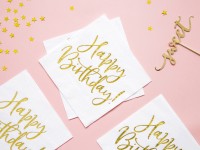 20 Glossy Happy Birthday Servietten 33cm