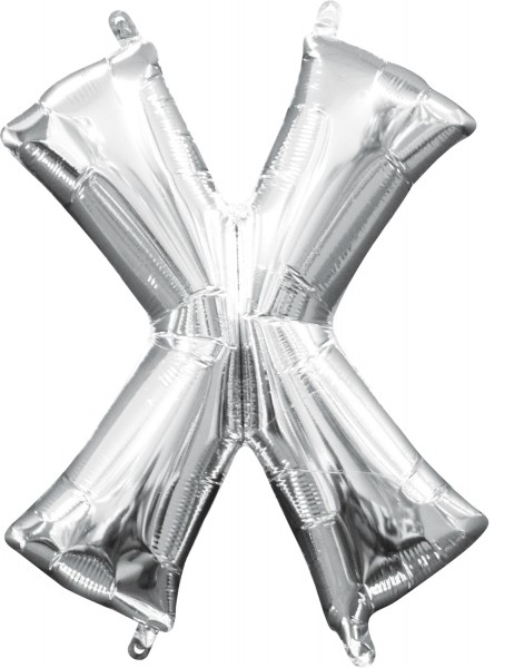 Mini Folienballon Buchstabe X silber 35cm