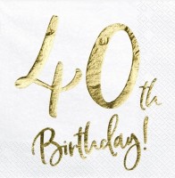 20 Glossy 40th Birthday Servietten 33cm