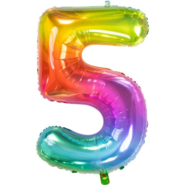 Zahl 5 Super Rainbow Folienballon 86cm