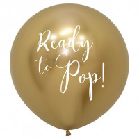 Riesen Latexballon Ready to Pop gold 61cm