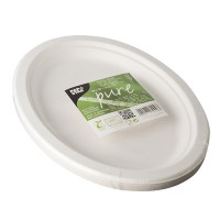 12 Ovale Zuckerrohr Teller Aleko 26 x 20cm