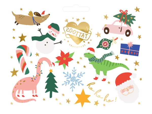 13 Bunte Weihnachtswelt Tattoos