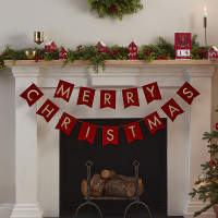 Landhaus Weihnacht Merry Christmas Girlande 2m