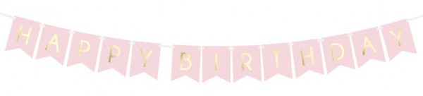 DIY Cheerful Birthday Girlande hellrosa 1,75m
