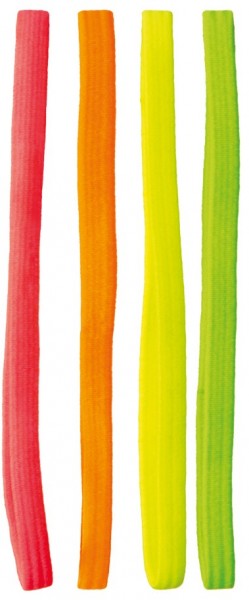 Neon Hippie-Stirnbänder Set 4-teilig 2