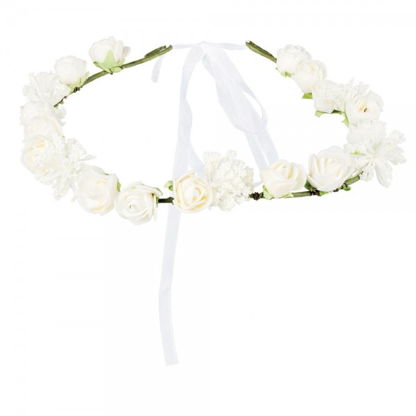 Zauberhafter Blumen Haarkranz Weiß 2