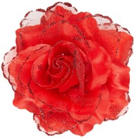 Rote Glitzer Rosen Haarspange
